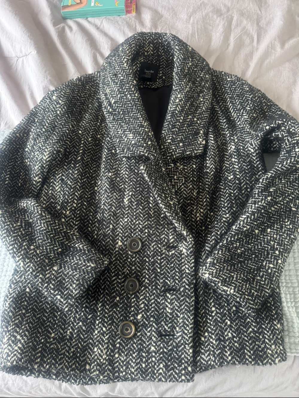 Smythe Black & White Wool Bouclé Double-Breasted Jacket